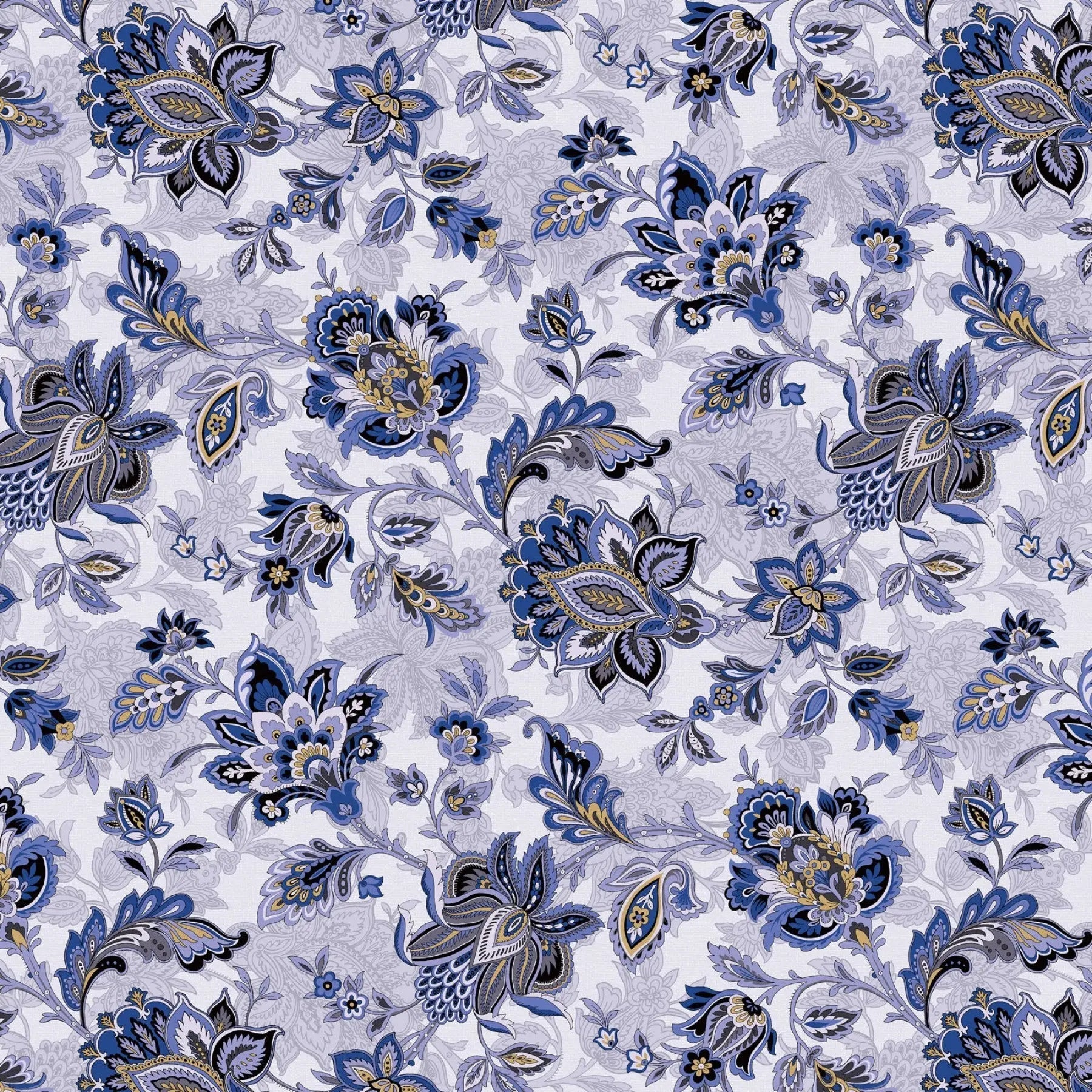 Blue Footstool Cotton Wideback Fabric
