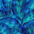 Blue Magical Fairy Brush Turquoise Cotton Wideback Fabric Per Yard