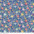 Blue Multi Wideback Always in Season Blooming Bright Wideback Fabric