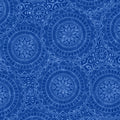 Blue Vespa Tossed Mandalas Cotton Wideback Fabric Per Yard