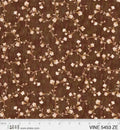 Brown Vine Scroll Cotton Wideback Fabric per yard