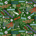 QT Green Soccer Words On Grass
