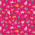 Cats In Hats Poppie Cotton Pink 44"/45" Fabric Per Yard