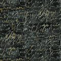 Charcoal Fluidity Script Small Cotton 44”/45" Fabric Per Yard