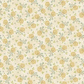 Cream Wheat Delicate Floral Cotton Wideback Fabric per yard