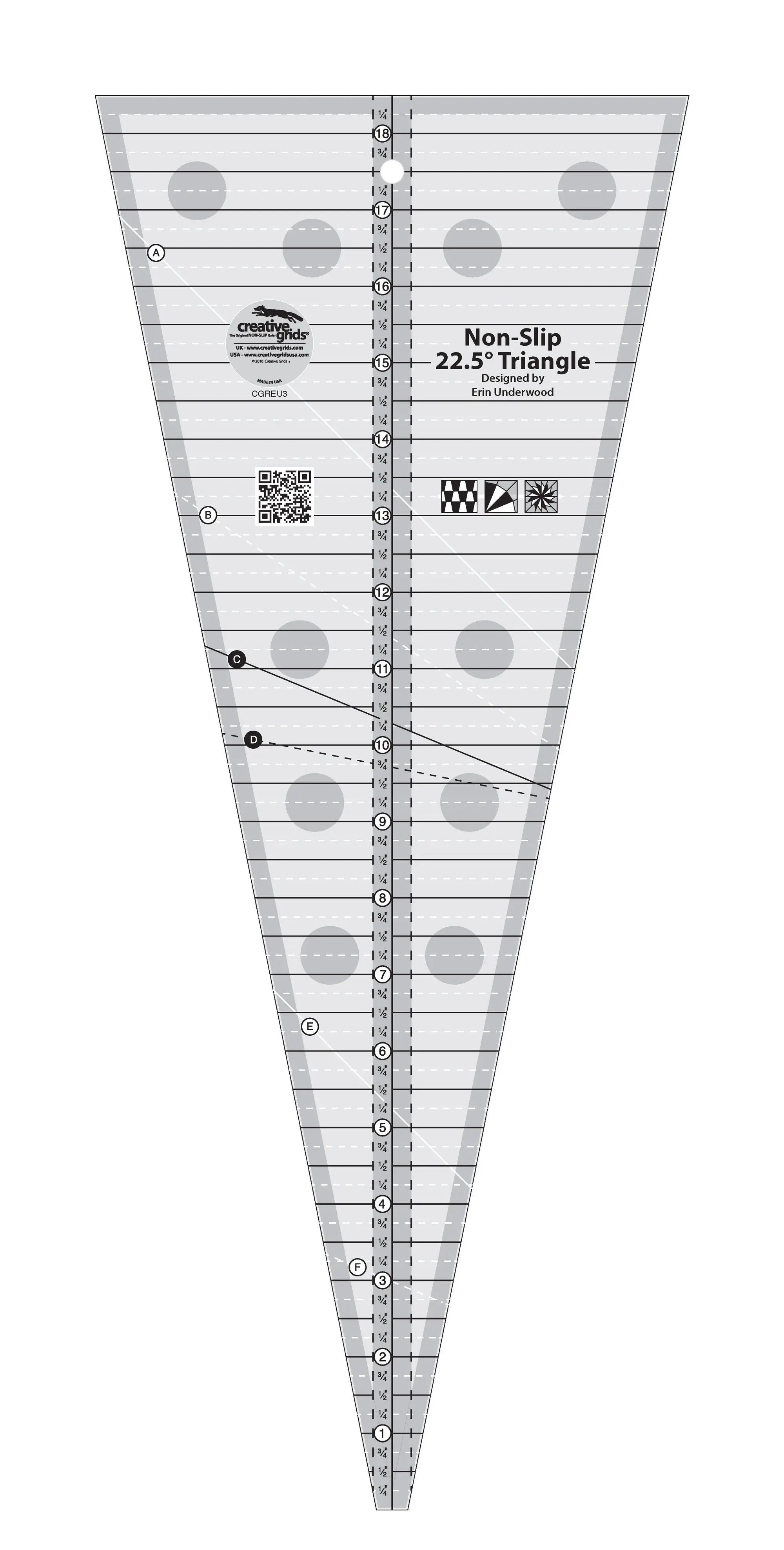 Creative Grids 22.5 Degree Triangle Quilt Ruler