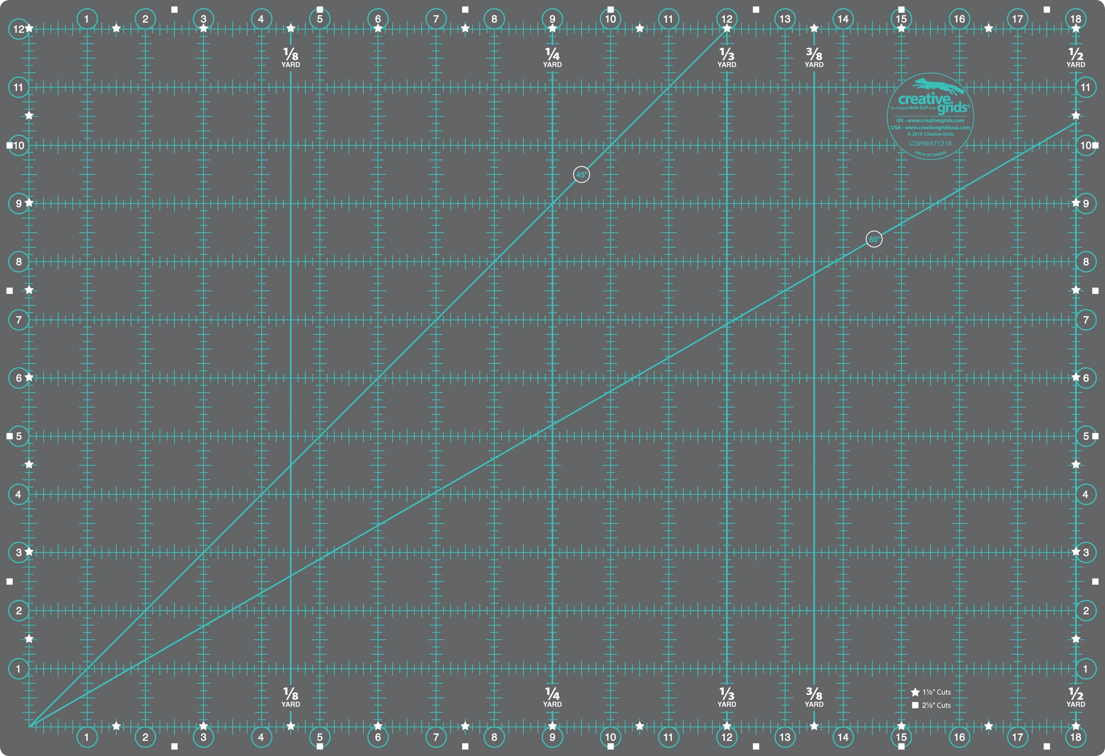 Creative Grids Self-Healing Double Sided Rotary Cutting Mat 12in x 18in