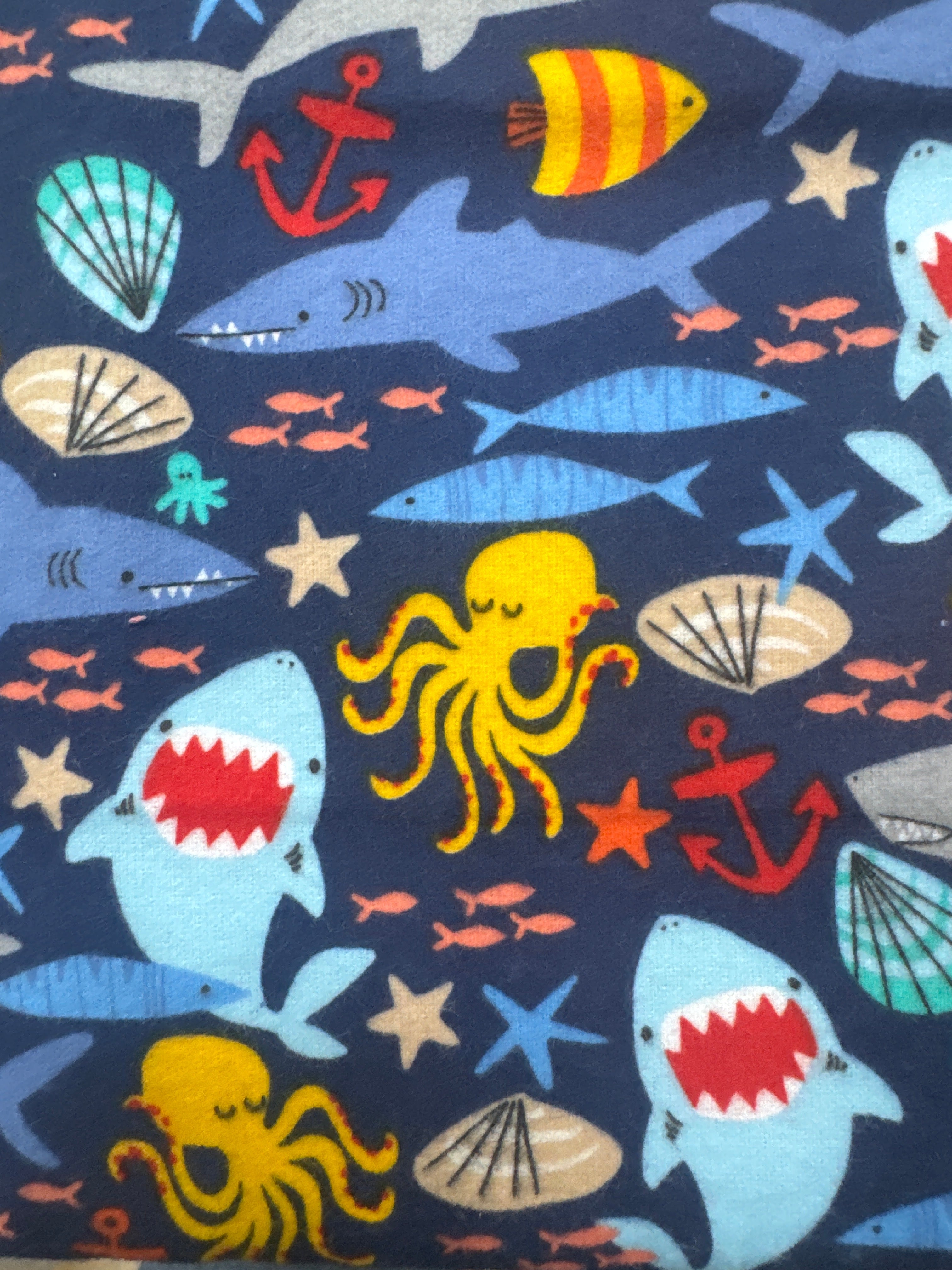 WF Cubby Bear Navy Ocean Flannel