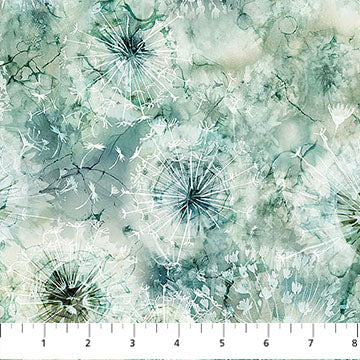 Whisper Packed Seed Pods Medium Teal Cotton 43"/44" Fabric Per Yard