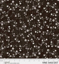 Dark Grey Vine Scroll Cotton Wideback Fabric per yard