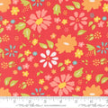 Delightfully Yours Geranium Red Cotton Wideback Fabric Per Yard