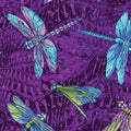Purple Large Dragonfly Cotton 44"/45" Fabric Per Yard