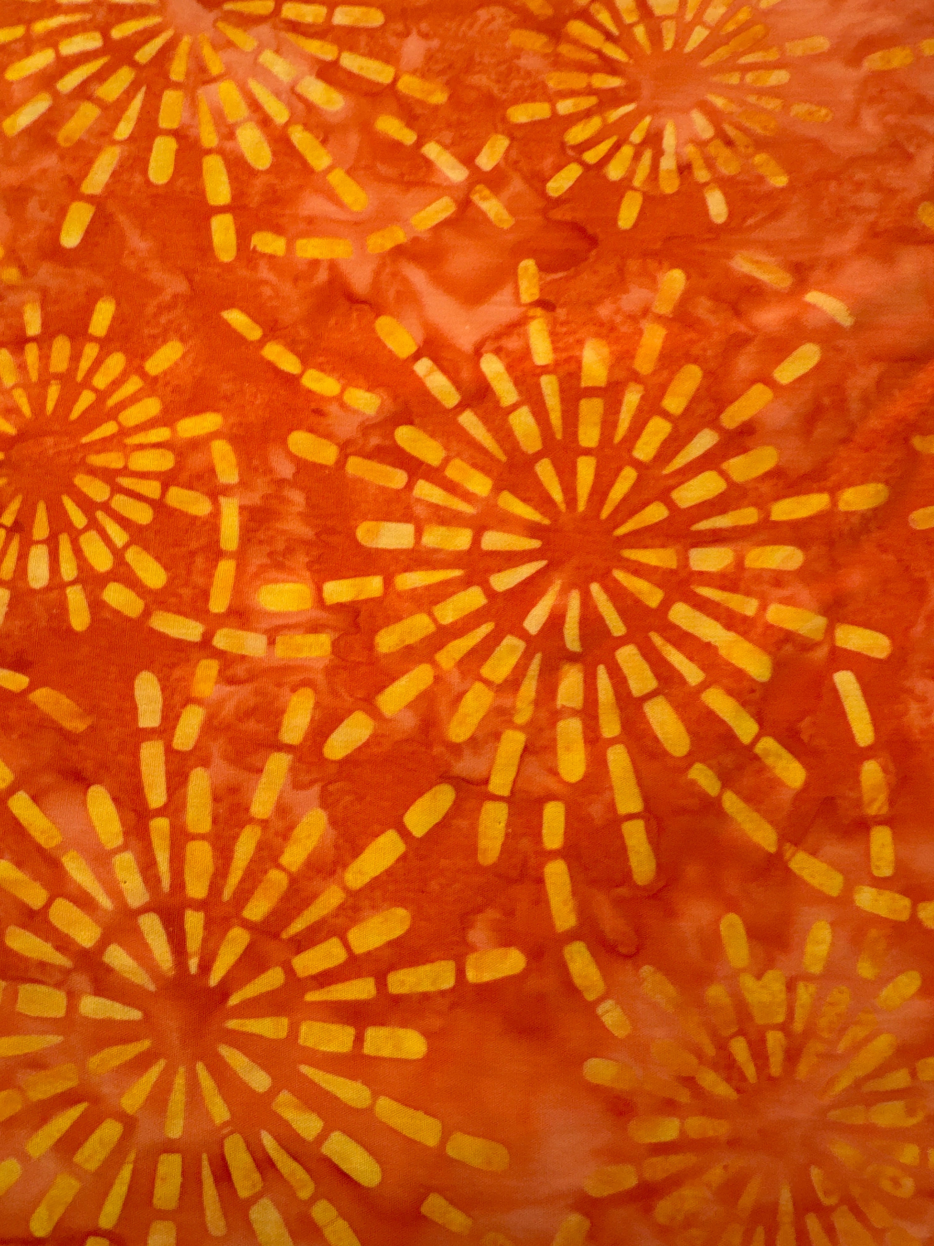 MO Chroma Batiks Yellow Flowers on Orange