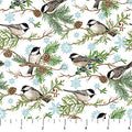 NC Chickadees Multi Flannel White