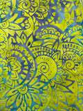 AN Geometric Floral on Lime Green