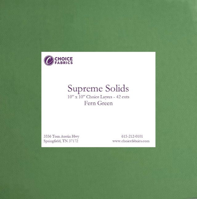 Supreme Solids - 10x10 Layers - Fern Green (42 Squares)