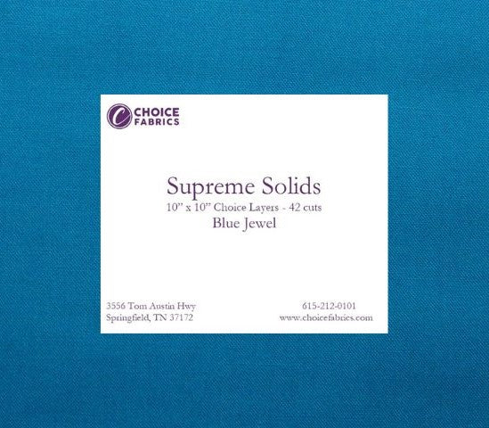 Supreme Solids - 10x10 Layers - Blue Jewel (42 Squares)