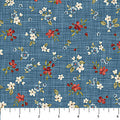 Floral Toss Blue Multi Farmhouse 28605-44 Cotton 44"/45" Fabric Per Yard
