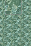 Floralscape - Geometric Teal Cotton 44"/45" Fabric Per Yard