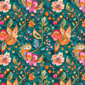 Fluttering Gardens Butterfly Floral Paisley Sangria Cotton 44"/45" Fabric Per Yard