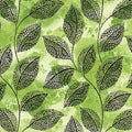 Go with the Flow Mosaic Leaves Lime Cotton 44"/45" Fabric Per Yard
