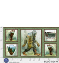 Green Bigfoot Country Forest Scene Blocks Panel