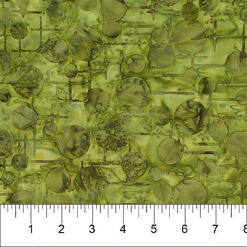 Green Moss Retro Dot Grid Bubble Pop 83703-74 Cotton 44”/45” Fabric Per Yard