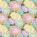 Green Multi Hydrangeas Blissful Blooms Cotton 43"/44" Fabric Per Yard