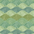 Green Crochet Sage Shell Stitch Cotton Wideback Fabric Per Yard