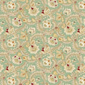 Green Sea Mist Fancy Foulard Cotton Wideback Fabric per yard
