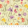 Green Tulips Flourish Cotton 44"/45" Fabric Per Yard