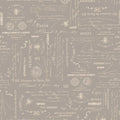 Grey Charcoal Bee Script Cotton Wideback Fabric per yard