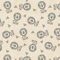 Jungle Romp Tossed Lions Cream 43"/44" Fabric Per Yard