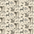 Jungle Romp Small Allover Animals Cream 43"/44" Fabric Per Yard