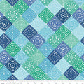 Hand Made Crochet Blue Cotton 43"/44" Fabric Per Yard