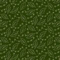 Hunter Green Holly Cozy Christmas Cotton Wideback Fabric per yard