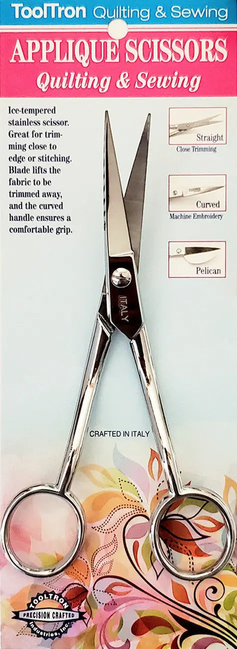 Italian Applique Scissors Curved Blade 6in