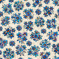 Ivory Mosaic Blooms Tossed Floral Cotton 44/45 Fabric Per Yard