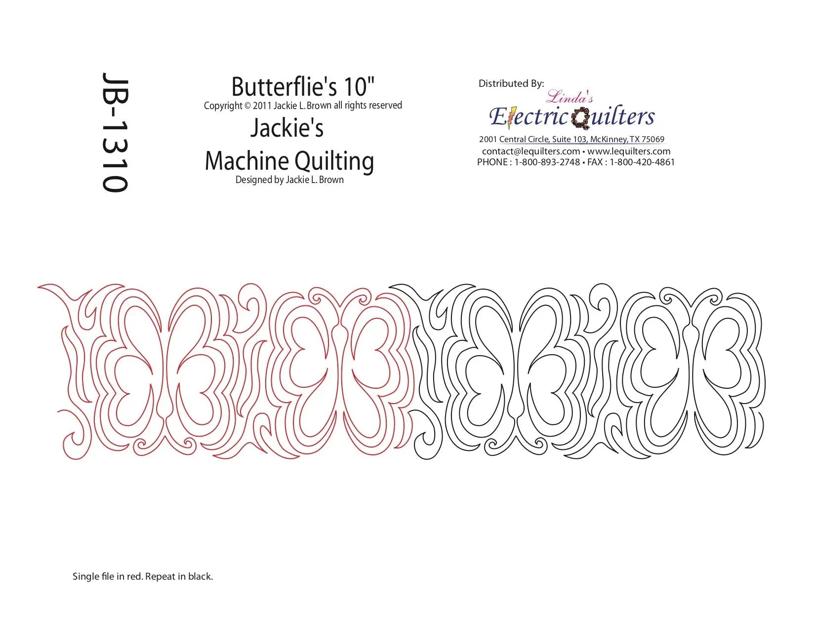 1310 Butterflies Pantograph by Jackie Brown