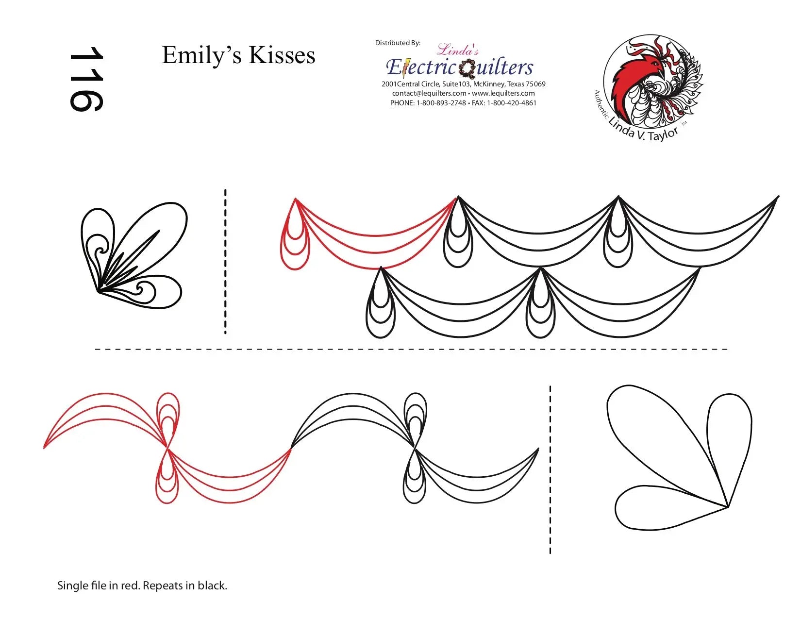 116 Emily's Kisses Pantograph by Linda V. Taylor