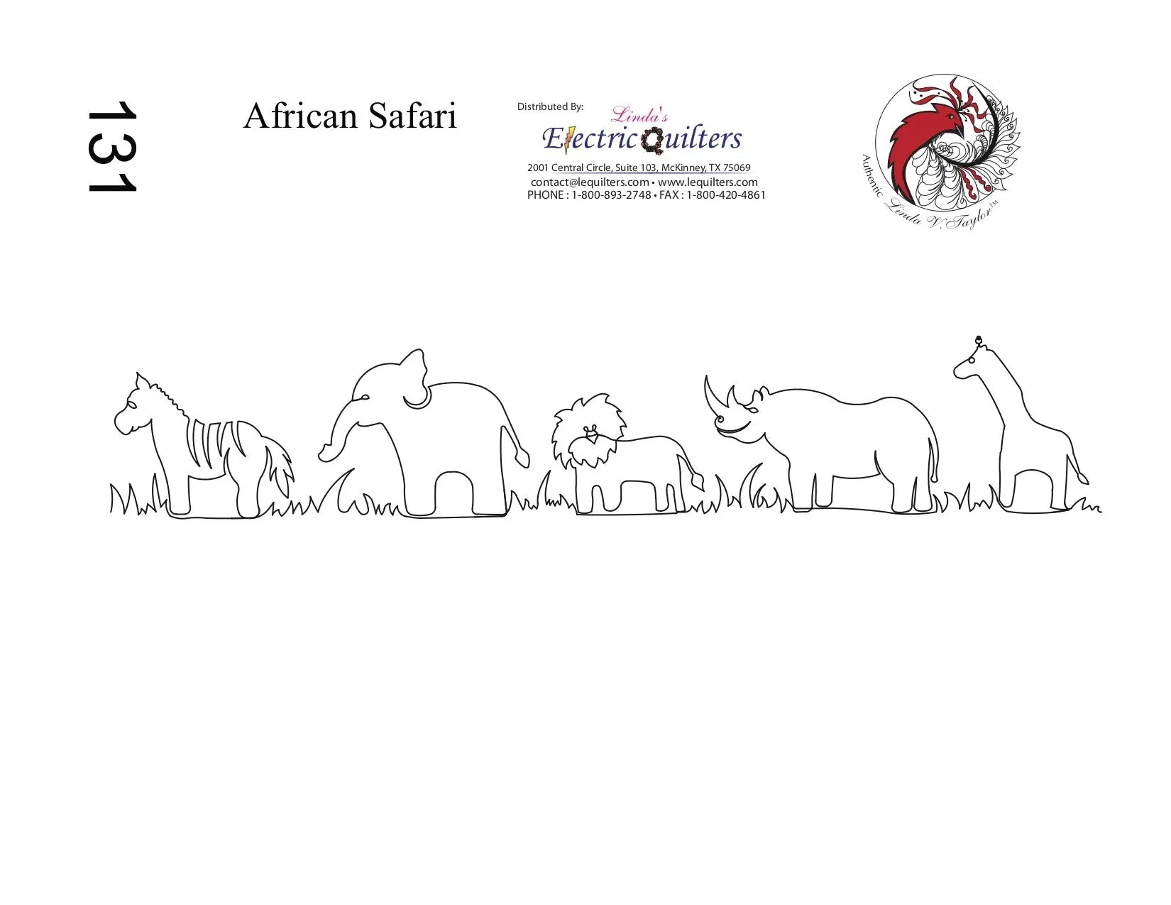 131 African Safari Pantograph by Linda V. Taylor
