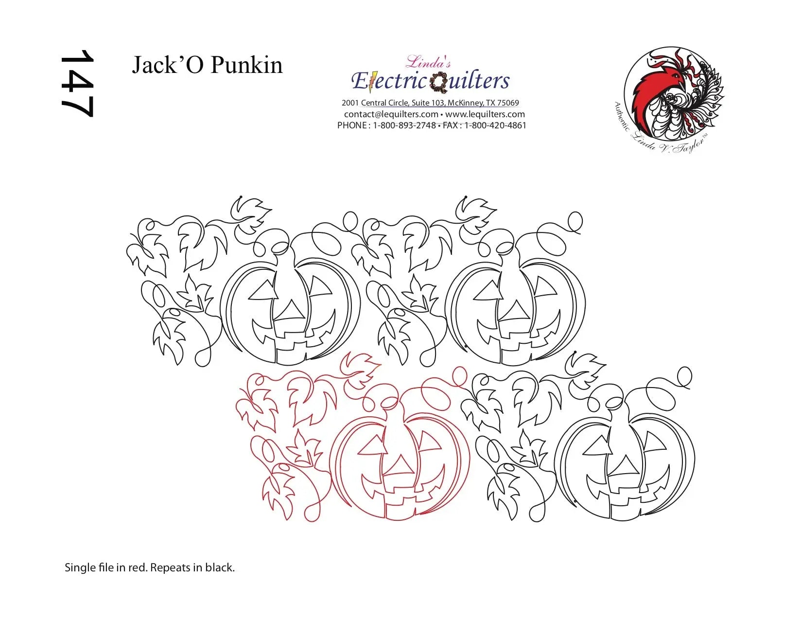147 Jack O'Punkin Pantograph by Linda V. Taylor
