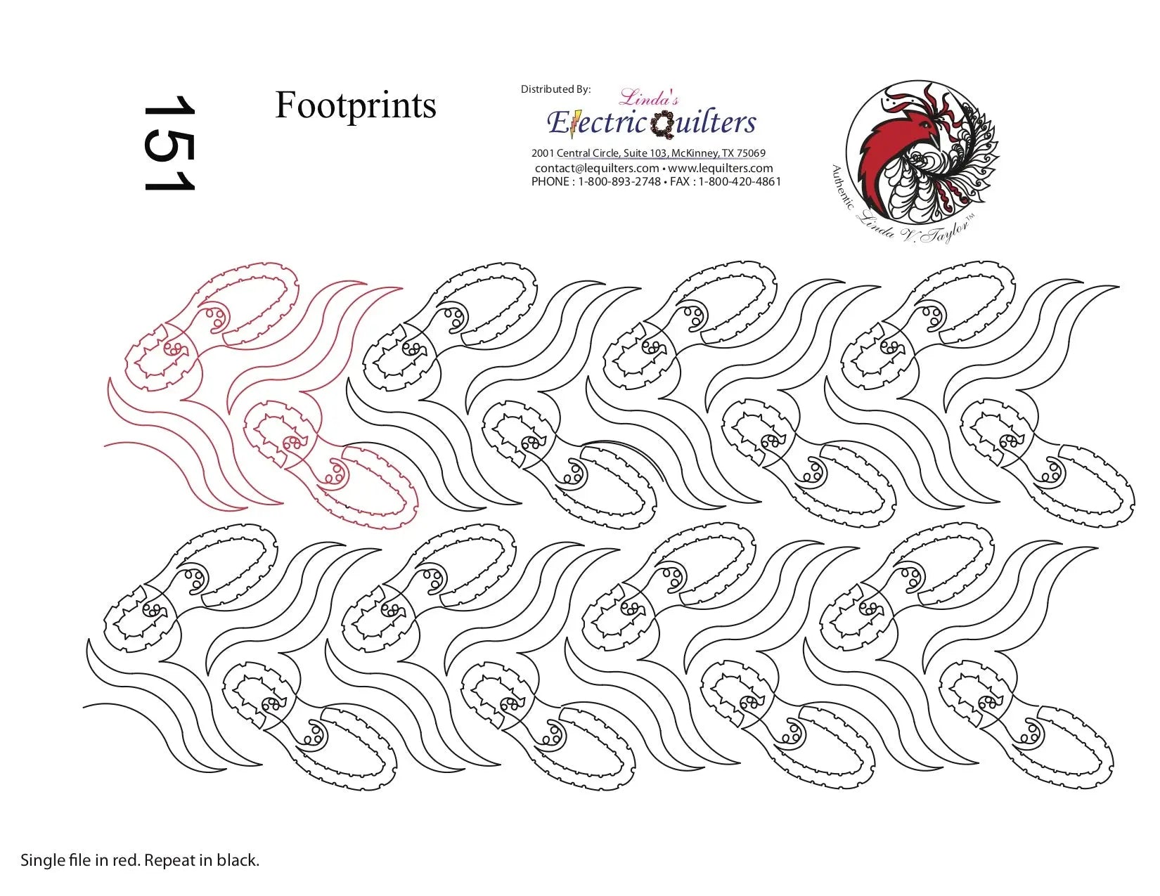 151 Footprints Pantograph by Linda V. Taylor – Cuddle Fabrics