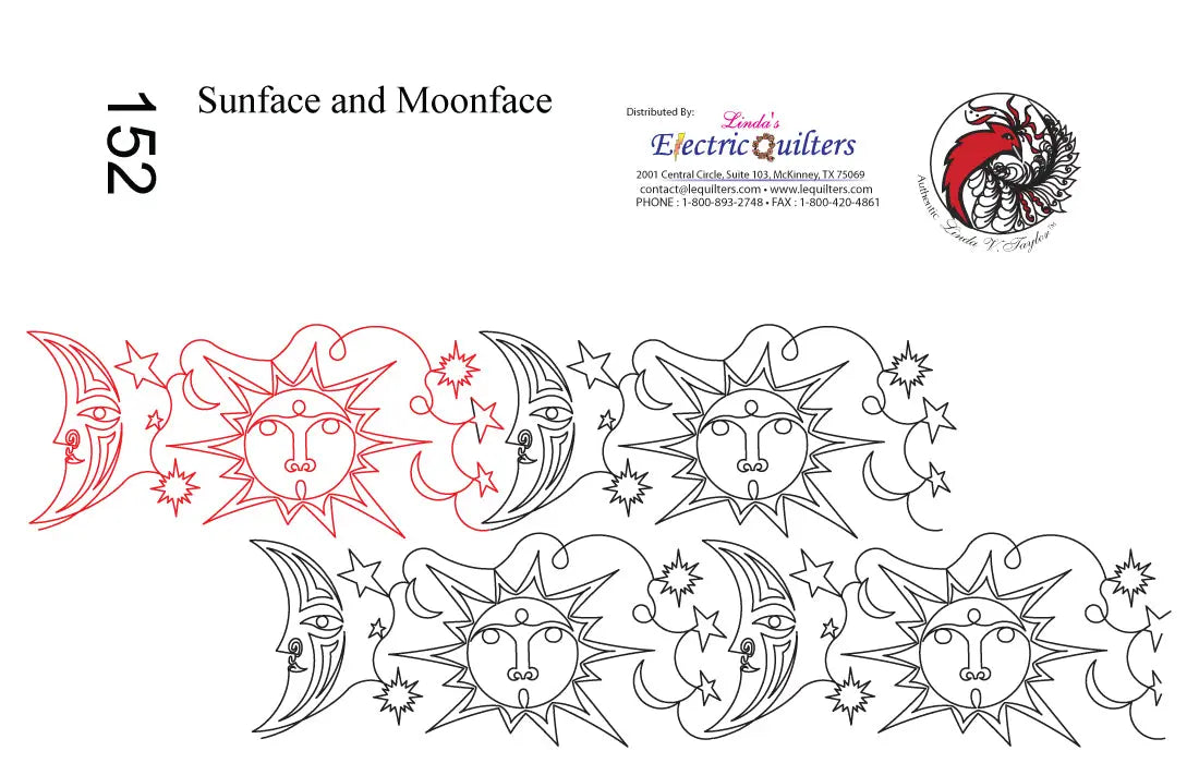 152 Moonface And Sunface Pantograph by Linda V. Taylor