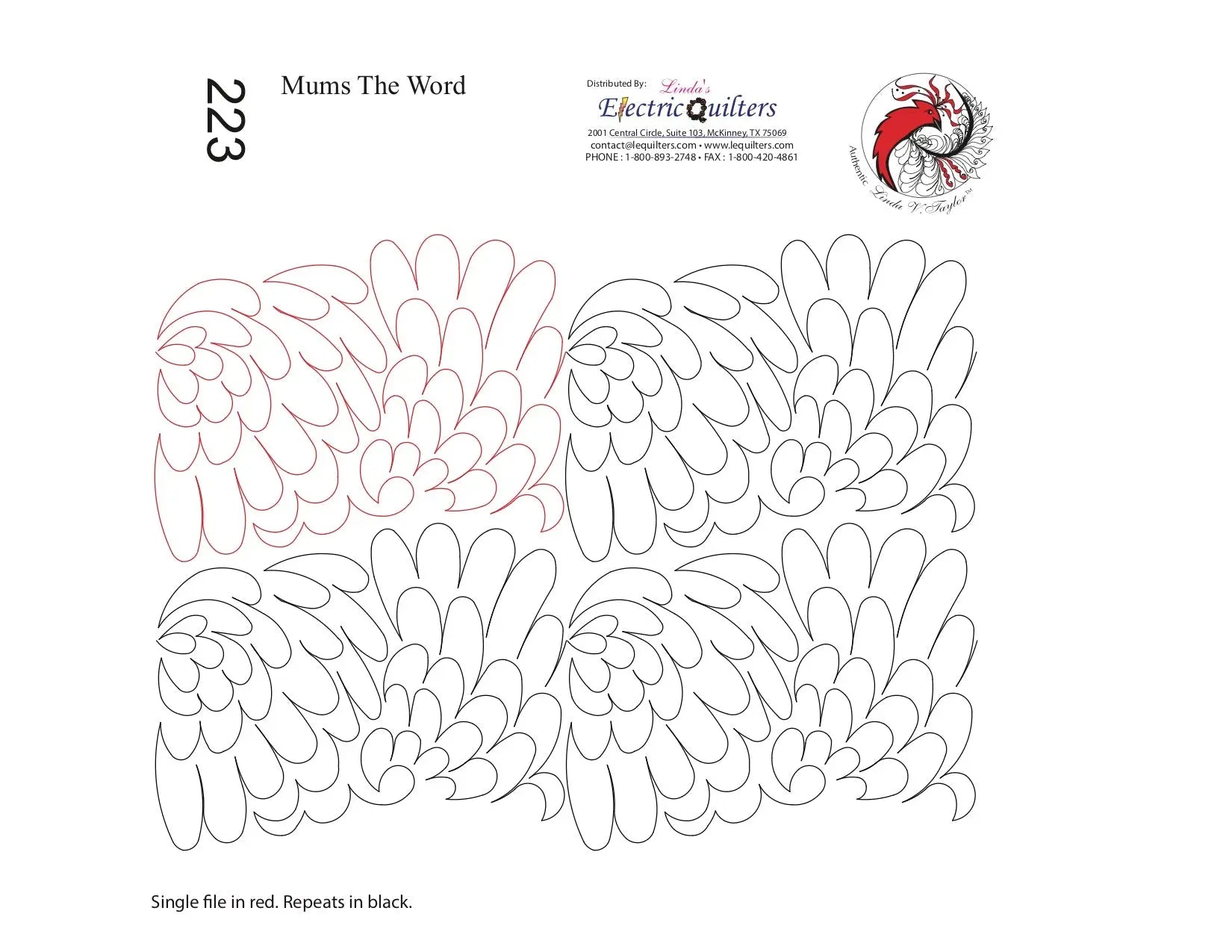 223 Mums The Word Pantograph by Linda V. Taylor