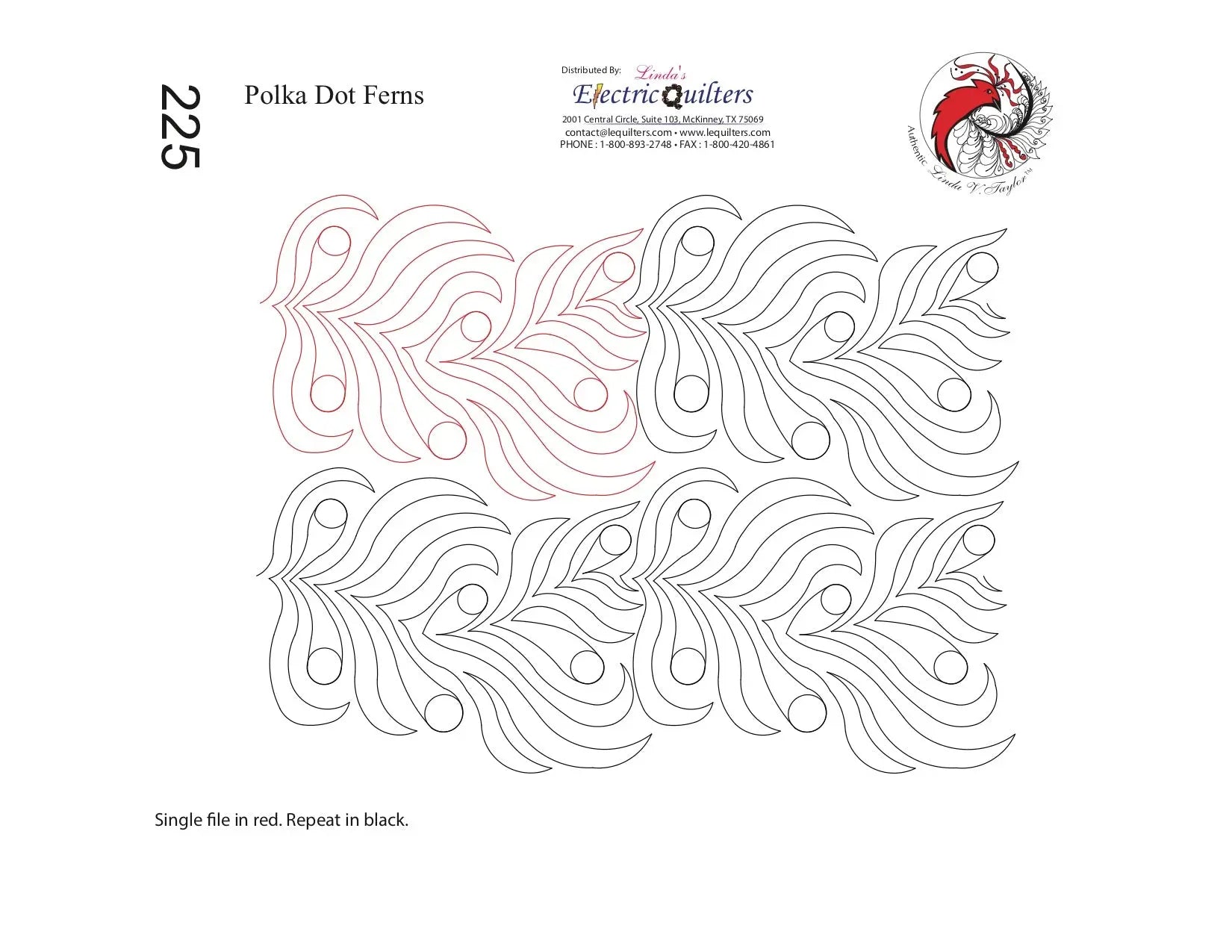 225 Polka Dot Ferns Pantograph by Linda V. Taylor