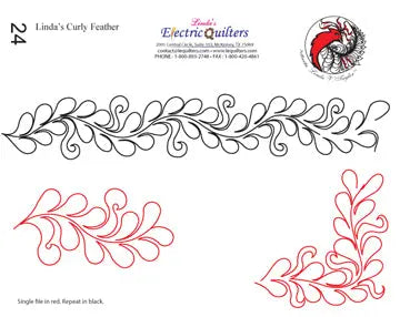 024 Lindas Curly Feather Pantograph by Linda V. Taylor