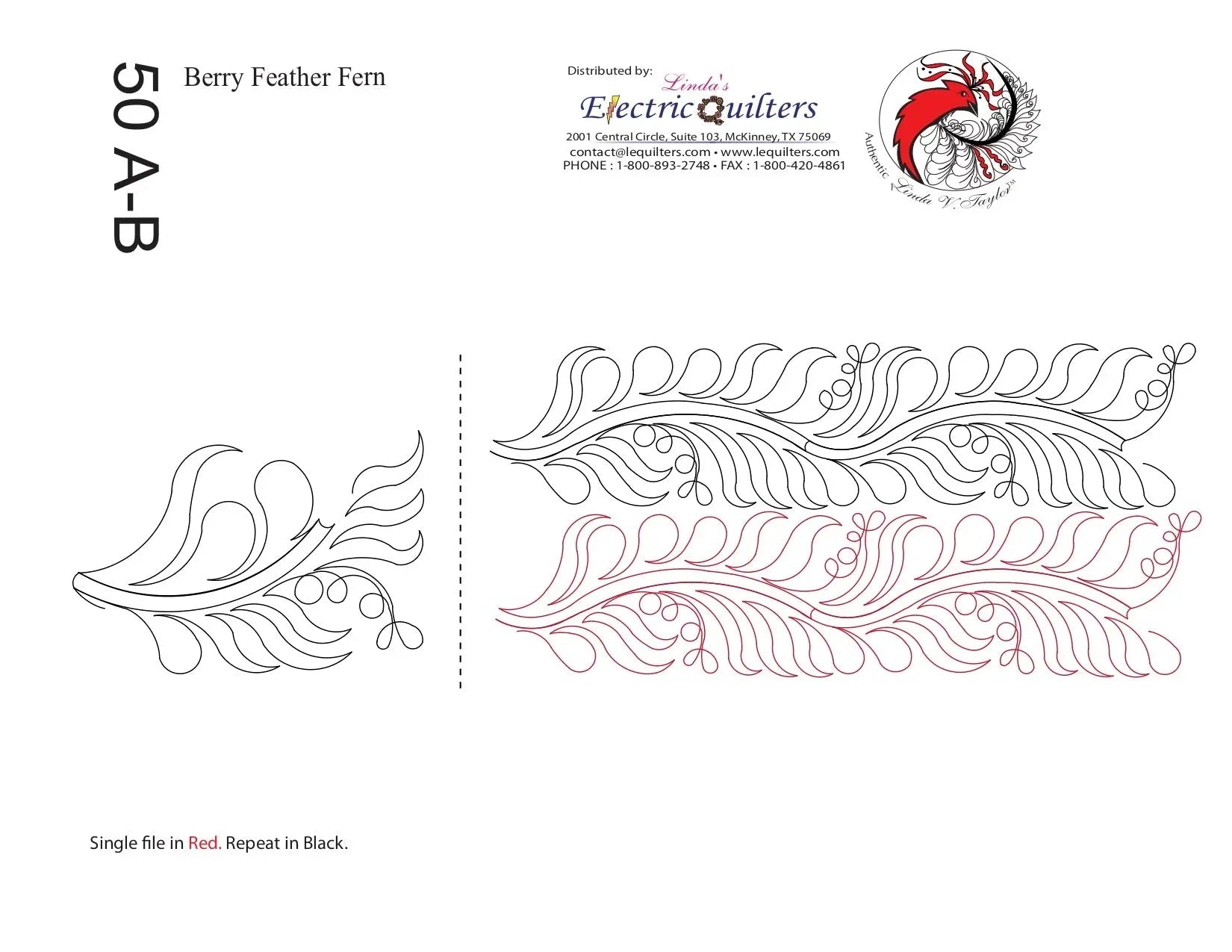 050 Berry Feather Fern Pantograph by Linda V. Taylor