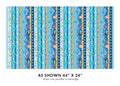 Let's Swim Stripe Multi Cotton 44"/45" Fabric Per Yard