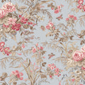 Focal Floral Blue Meadow Blush 43"/44" Cotton Fabric Per Yard